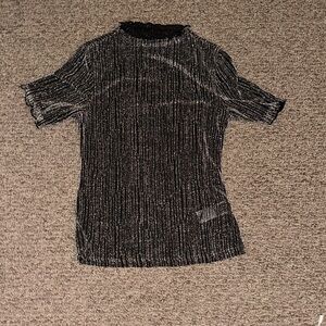 Silver and black shirt